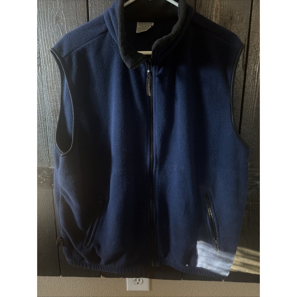 Colorado Trading & Clothing Co. Men's Size Large Full Zip Fleece Vest Blue